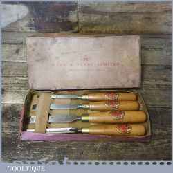 Scarce Vintage Boxed Set 4 Ward & Payne Chisels - Original Box And Decals