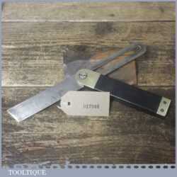 Vintage Carpenters Ebony Brass Sliding Bevel 9” Blade - Good Condition