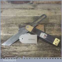 Vintage W. H. Clay Rosewood Brass Sliding Bevel 9” Blade - Good Condition