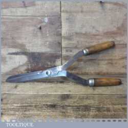 Vintage Carbon Steel Garden Shears Beechwood Handles - Sharpened Honed
