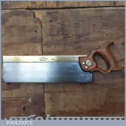 Vintage J. Frost Norwich 14” Brass Back Tenon Saw 10 TPI - Refurbished Sharpened