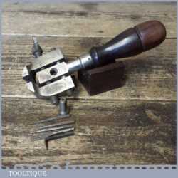 Vintage Millers Falls USA Clock Maker’s Or Engineer’s Hand Vice - Rosewood Handle