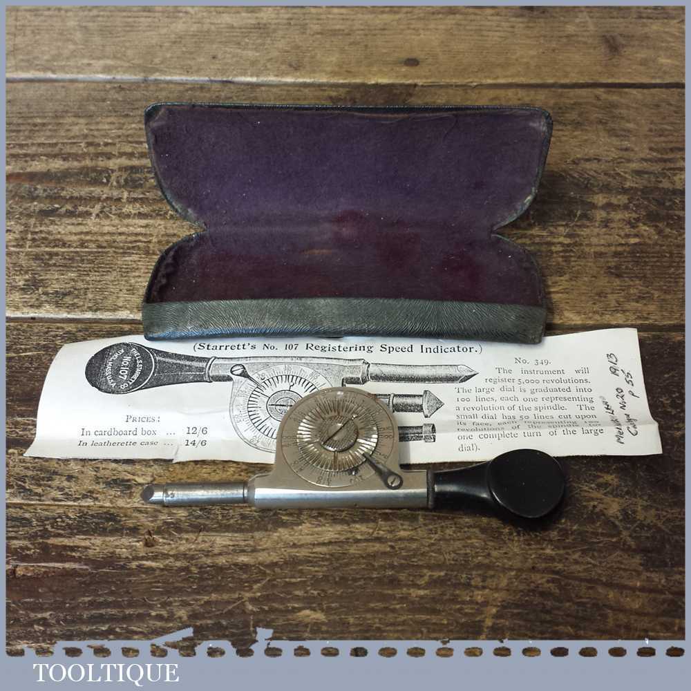 Vintage L. S. Starrett USA No: 107 Engineer’s Rev Counter In Original Case