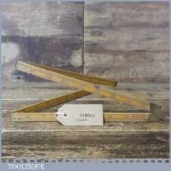 Vintage Rabone No: 1166 Boxwood Brass 3ft Folding Rule - Good Condition