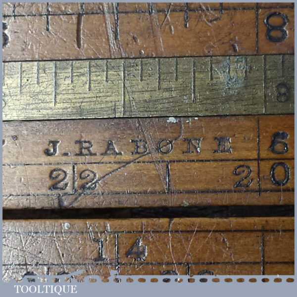 Vintage J Rabone 24″ Single Fold Boxwood Brass Extending Slide Rule ...