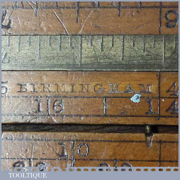 Vintage J Rabone 24″ Single Fold Boxwood Brass Extending Slide Rule ...