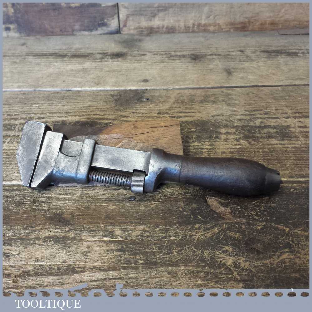 Vintage Warren Automotive Adjustable Spanner Wrench Wooden Handle