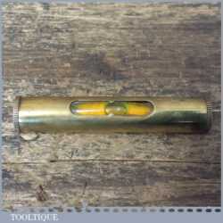 Miniature Vintage Engineer’s 2 ¾” Brass Spirit Level - Good Used Condition