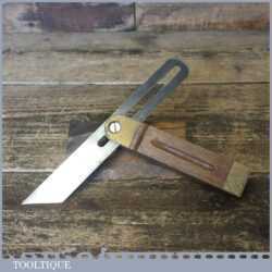 Vintage 7 ½” Mahogany Brass Adjustable Bevel - Good Condition