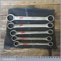Vintage Set 6 Gordon Imperial Ring Spanners In Roll - Good Condition