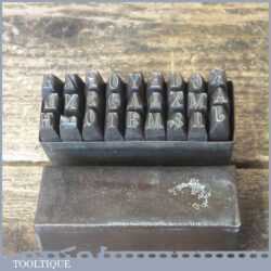 Vintage Set 1/4” Letter Marking Punches Complete In Original Container