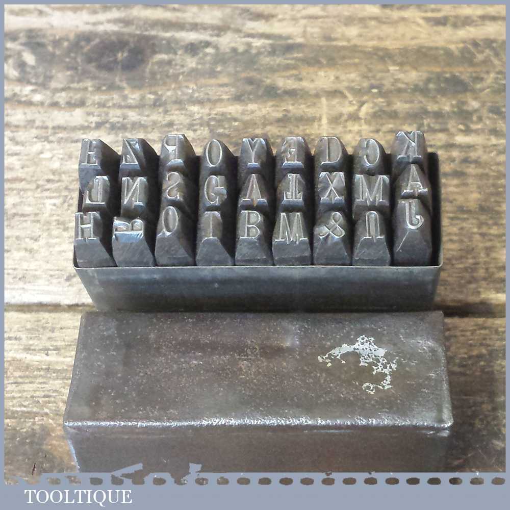 Vintage Set 1/4” Letter Marking Punches Complete In Original