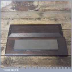 Vintage 8” x 2” Carborundum Medium Grit Oil Stone Mahogany Box