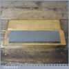 Vintage 8” x 2” Carborundum Course Oil Stone Pine Box Good Used Condition