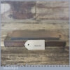 Vintage 7” x 2” India Oil Stone Pine Base Good Used Condition - Lapped Flat
