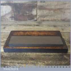 Vintage 8” x 2” Carborundum Oil Stone Mahogany Box - Lapped Flat