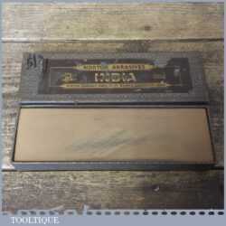 Vintage Boxed Norton 8”x 2” India Oil Stone Good Used Condition- Lapped Flat