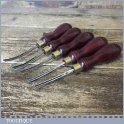 Vintage Set Of 5 Geo Barnsley Leatherworking Curved Edge Shaves 1 - 5