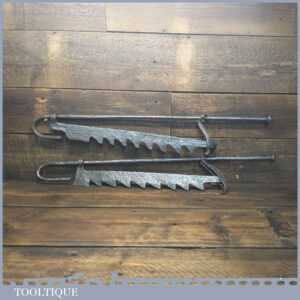 2 No: Primitive Antique 18th Ct Sawtooth Fireplace Trammel Hooks - Good Condition 2 No: Primitive Antique 18th Ct Sawtooth Fireplace Trammel Hooks - Good Condition