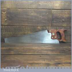 Vintage 20” Henry Disston Philadelphia USA D8 Cross Cut Panel Saw 9 TPI - Sharpened