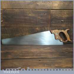 Vintage Warranted Superior 22” Cross Cut Panel Handsaw 9 TPI - Sharpened Refurbished