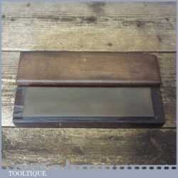 Vintage 8” x 2” Oil Stone Pine Box Good Used Condition - Lapped Flat