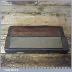 Vintage 8” x 2” Medium Grit Carborundum Oil Stone Mahogany Box - Lapped Flat