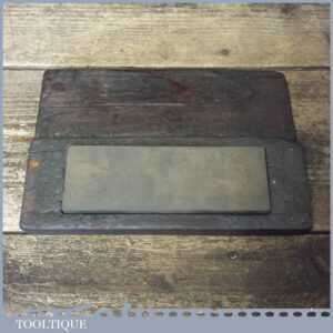 Vintage 6” x 2” Oil Stone Pine Box Good Used Condition - Lapped Flat