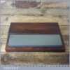 Vintage 8” x 2” Medium Grit Carborundum Oil Stone Mahogany Box - Lapped Flat