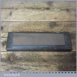 Vintage 8” x 2” India Oil Stone Pine Base Good Used Condition - Lapped Flat