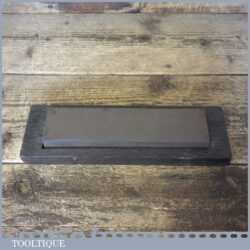Vintage 8” x 2” Carborundum Oil Stone Pine Base Good Used Condition - Lapped Flat