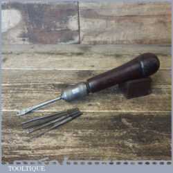 Vintage Millers Falls Co. USA 5-piece combination multi tool with rosewood handle in good used condition.