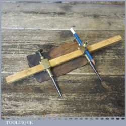 Vintage Pair Good Quality 4” Brass Trammel Points With Pencil Holder