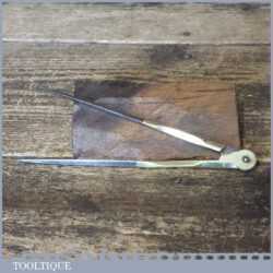 Antique Quality Pair 6” Brass Steel Leg Dividers - Good Condition