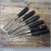 Vintage Set 6 Stanley 5001 Socketed Bevel Edge Chisels - 1/4” - 1"