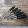 Vintage Set 6 Stanley 5001 Socketed Bevel Edge Chisels - 1/4” - 1"