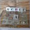 Vintage Metal Stencil Set Complete With 2” Letters & Sign - Good Condition
