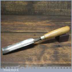 Vintage F. Woodcock Carpenter’s 1 3⁄16” Gouge Chisel - Sharpened Honed