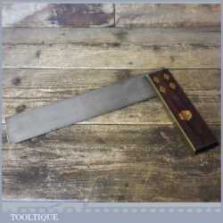 Vintage I Sorby Carpenters 12” Rosewood Brass Try Square - Good Condition