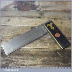 Vintage John Shaw & Sons Ebony Brass 9” Try Square - Good Condition