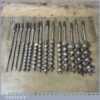 Vintage Set 15 Double Spur Screw Auger Bits 3/16” – 1 ¼” - Sharpened Ready To Use