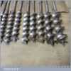 Vintage Set 15 Double Spur Screw Auger Bits 3/16” – 1 ¼” - Sharpened Ready To Use