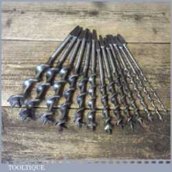 Vintage Set 13 Double Spur Screw Auger Bits 1/4” – 1” - Sharpened Ready To Use