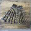 Vintage Set 13 Double Spur Screw Auger Bits 1/4” – 1” - Sharpened Ready To Use