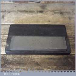 Vintage 8” x 2” Combination Oil Stone Mahogany Box - Lapped Flat