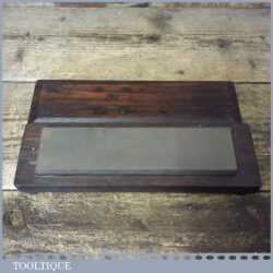 Vintage 8” x 2” India Oil Stone Mahogany Box - Lapped Flat