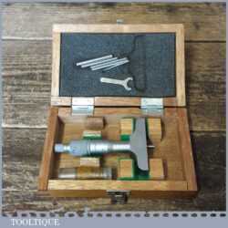 Vintage Boxed Mitutoyo Depth Micrometer - Good Condition