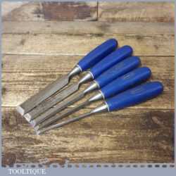 5 No: Marples Blue Chip Carpenter’s Bevel Edge Chisels 1/4” - 1” - Sharpened Honed