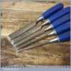 5 No: Marples Blue Chip Carpenter’s Bevel Edge Chisels 1/4” - 1” - Sharpened Honed