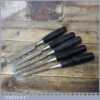 5 Stanley No: 5001 Carpenter’s Bevel Edge Chisels 1/4” - 1” Sharpened Honed